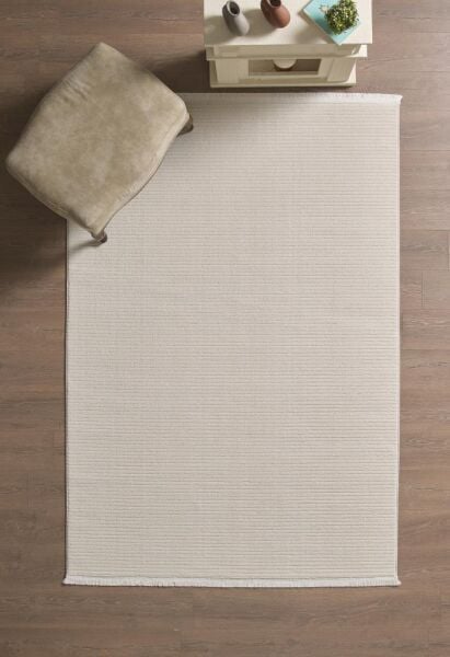 Bej Yumuşak Dokulu Jüt Taban Halı Kilim Salon Mutfak Koridor Yolluk Dokuma 9mm Antialerjik