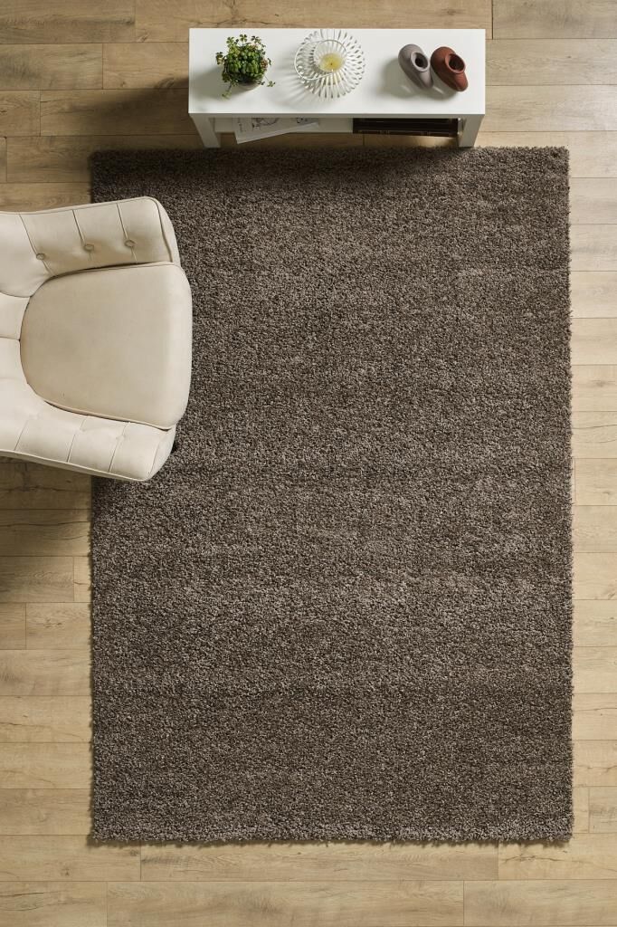 Tek Renk Desensiz Açık Kahve Yumuşak Post Peluş Shaggy Halı Salon Oturma Odası Yolluk Mutfak Halısı