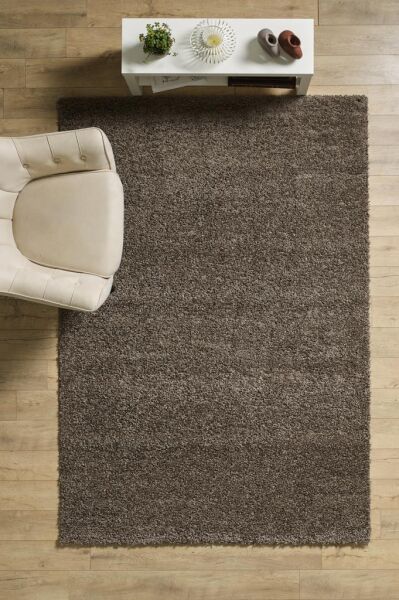 Tek Renk Desensiz Açık Kahve Yumuşak Post Peluş Shaggy Halı Salon Oturma Odası Yolluk Mutfak Halısı