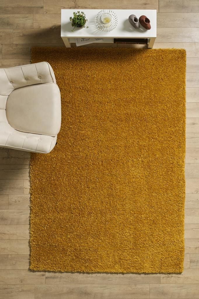 Tek Renk Altın Rengi Yumuşak Post Peluş Shaggy Halı Salon Oturma Odası Yolluk Mutfak Halısı