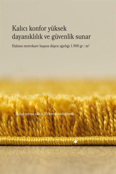 Tek Renk Altın Rengi Yumuşak Post Peluş Shaggy Halı Salon Oturma Odası Yolluk Mutfak Halısı