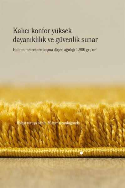 Tek Renk Altın Rengi Yuvarlak Yumuşak Post Peluş Shaggy Halı Salon Oturma Odası Yolluk Mutfak Halısı