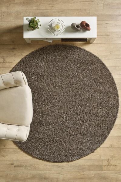 Tek Renk Desensiz Açık Kahve Yumuşak Post Peluş Shaggy Halı Salon Oturma Odası Yolluk Mutfak Halısı