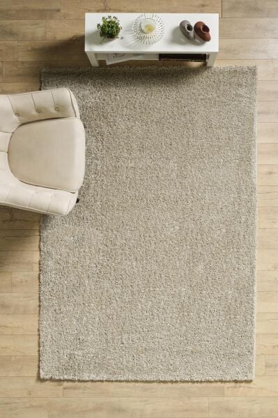 Tek Renk Desensiz Latte Yumuşak Post Peluş Shaggy Halı Salon Oturma Odası Yolluk Mutfak Halısı