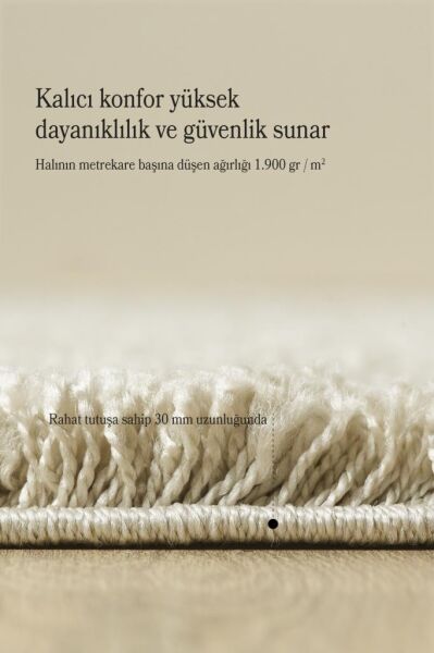 Tek Renk Desensiz Latte Yumuşak Post Peluş Shaggy Halı Salon Oturma Odası Yolluk Mutfak Halısı