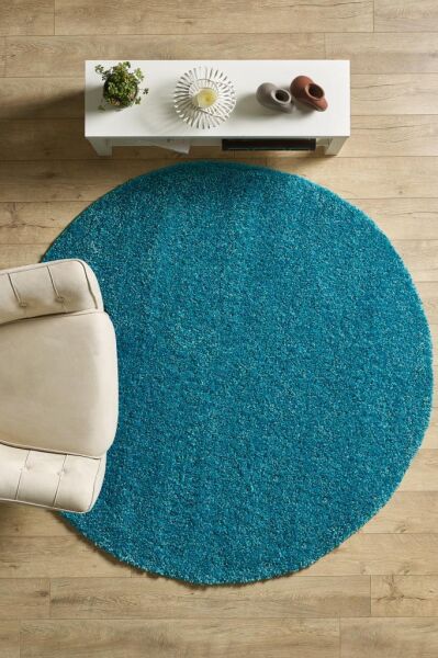 Tek Renk Desensiz Mavi Yumuşak Post Peluş Shaggy Halı Salon Oturma Odası Yolluk Mutfak Halısı