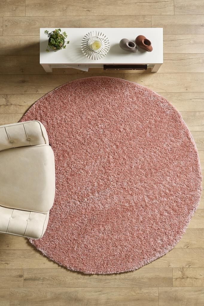 Tek Renk Pudra Pembesi Yumuşak Post Peluş Shaggy Halı Salon Oturma Odası Yolluk Mutfak Halısı