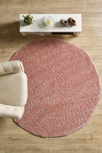 Tek Renk Pudra Pembesi Yumuşak Post Peluş Shaggy Halı Salon Oturma Odası Yolluk Mutfak Halısı